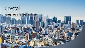  Presentation with mount fuji - Colorful slide set enhanced with japan at shinjuku with fuji backdrop and a light blue colored foreground