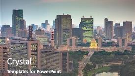  Presentation with tokyo - Colorful slide deck enhanced with japan cityscape over chiyoda ward backdrop and a gray colored foreground