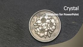  Presentation with slate - Presentation theme with japan coin on the black background and a  colored foreground