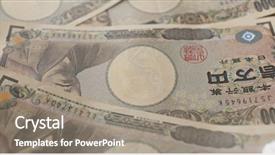  Presentation with japanese - Slide deck having japan currency - japanese yen banknote close up background and a gray colored foreground