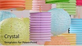  Presentation with chinese lantern - Colorful PPT theme enhanced with japan customs - chinese lantern for mid autumn backdrop and a yellow colored foreground