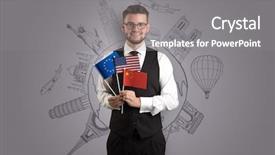  Presentation with japan flag - Beautiful slides featuring japan europe - elegant man with sightseeing concept backdrop and a  colored foreground