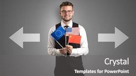  Presentation with target - Slides consisting of japan europe - handsome young boy choosing target background and a  colored foreground