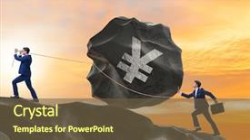  Presentation with trading - Cool new theme with japan finance - businessman trading in japanese yen backdrop and a tawny brown colored foreground