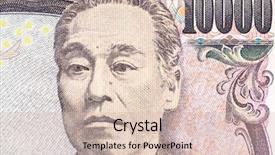  Presentation with frozen edamame soybeans japanese soybeans - Audience pleasing PPT theme consisting of japan finance - japanese yen banknote close up backdrop and a soft green colored foreground