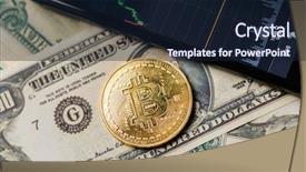  Presentation with bitcoin - Beautiful presentation featuring japan finance - picture of bitcoin smartphone backdrop and a wine colored foreground