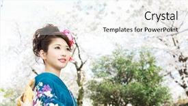  Presentation with beauty beautiful autumn in japanese - Cool new slides with japan geisha - beautiful japanese kimono woman backdrop and a sky blue colored foreground