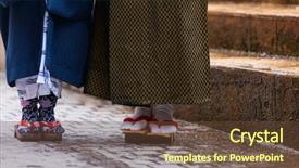  Presentation with traditional japan - Slide set with japan geisha - close up of mother background and a tawny brown colored foreground