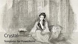  Presentation with japanese - Cool new presentation with japan geisha - japanese lady engraved portrait created backdrop and a light gray colored foreground