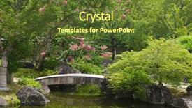  Presentation with stream - Theme featuring japan himeji himeji koko-en gardens stone bridge over stream background and a tawny brown colored foreground