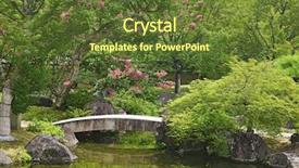  Presentation with stream - Theme with japan himeji himeji koko-en gardens stone bridge over stream background and a tawny brown colored foreground