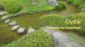  Presentation with stream - Slides having japan himeji himeji koko-en gardens stream background and a tawny brown colored foreground
