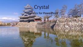  Presentation with japan castle - Presentation theme featuring japan its nickname is crow background and a light blue colored foreground