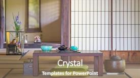  Presentation with dining - Beautiful presentation theme featuring japan live - traditional interior japanese dining backdrop and a coral colored foreground