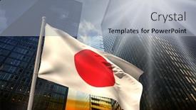  Presentation with japan flag - Amazing presentation theme having japan national flag against low backdrop and a light gray colored foreground