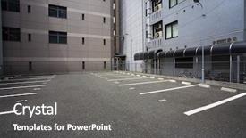  Presentation with parking lot - Beautiful slides featuring japan osaka empty parking lot backdrop and a gray colored foreground