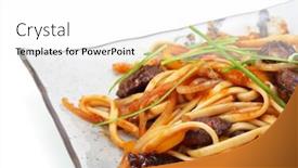  Presentation with white plate - Beautiful presentation design featuring japanese noodles - japan plate of noodle backdrop and a white colored foreground