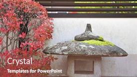  Presentation with lantern - Beautiful PPT theme featuring japan-takayama-stone-lantern backdrop and a tawny brown colored foreground