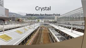  Presentation with civil engineering total station - Presentation theme having japan train station at kyoto background and a  colored foreground