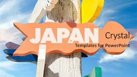  Presentation with welcome to worship - Amazing PPT theme having japan welcome sign with sky backdrop and a coral colored foreground