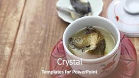  Presentation with japan sake - Amazing presentation theme having japan wine - fugu no hirezake japanese blowfish backdrop and a coral colored foreground