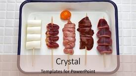  Presentation with grilling - Amazing PPT layouts having japan wine - yakitori before grilling japanese grilled backdrop and a coral colored foreground