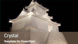  Presentation with festival - Slides consisting of japan winter - snow festival in sapporo background and a coral colored foreground