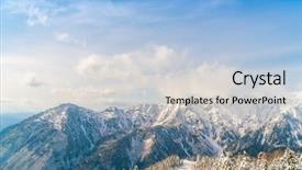 Presentation with snow mountain - Cool new slides with japan winter mountain with snow backdrop and a light blue colored foreground