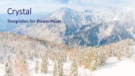  Presentation with house snow mountain - Theme consisting of japan winter mountain with snow background and a  colored foreground