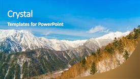  Presentation with mountain snow - PPT theme having japan winter mountain with snow background and a  colored foreground