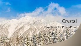  Presentation with house snow mountain - Colorful slide set enhanced with japan winter mountain with snow backdrop and a  colored foreground