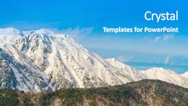  Presentation with snow mountain - Presentation theme consisting of japan winter mountain with snow background and a teal colored foreground