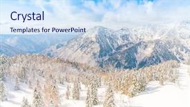  Presentation with mountain snow - Presentation design consisting of japan winter mountain with snow background and a  colored foreground