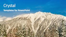  Presentation with mountain snow - Beautiful theme featuring japan winter mountain with snow backdrop and a  colored foreground