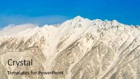  Presentation with house snow mountain - Amazing PPT theme having japan winter mountain with snow backdrop and a  colored foreground