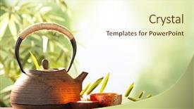  Presentation with bamboo cups - Cool new presentation with japanese - teapot and cups on table backdrop and a cream colored foreground