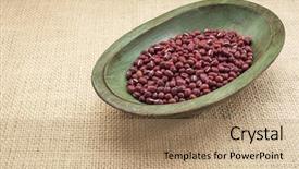 Presentation with azuki bean - Presentation theme having japanese adzuki aduki azuki beans background and a coral colored foreground
