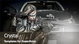  Presentation with black woman - Beautiful theme featuring japanese anime - dangerous woman dressed in black backdrop and a tawny brown colored foreground