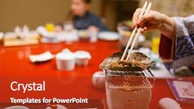  Presentation with food grill - Presentation theme consisting of japanese breakfast cooked with hibachi background and a  colored foreground