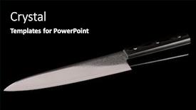  Presentation with pattern - Audience pleasing PPT theme consisting of japanese-chef-knife-with-damascus backdrop and a black colored foreground