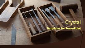  Presentation with chisel - Presentation design having japanese-chisel-set background and a tawny brown colored foreground
