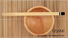  Presentation with chopsticks - Slides featuring japanese-chopsticks-and-beech-wood background and a coral colored foreground