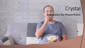  Presentation with matrix movie - Presentation enhanced with japanese cinema - man eating snack while watch background and a  colored foreground