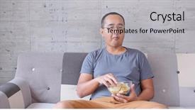  Presentation with interstellar movie blackhole - PPT layouts with japanese cinema - man eating snack while watch background and a light gray colored foreground