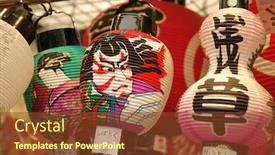  Presentation with lanterns - Amazing slide deck having japanese-colorful-lanterns backdrop and a tawny brown colored foreground