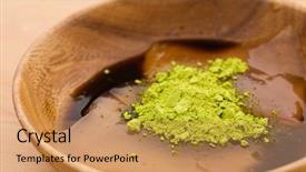  Presentation with confectionery - PPT theme with kudzu - japanese confectionery background and a coral colored foreground