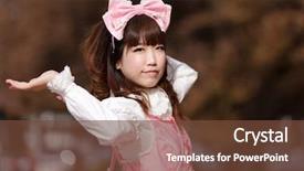  Presentation with japanese - Audience pleasing theme consisting of japanese cosplay in pink lolita backdrop and a tawny brown colored foreground