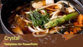  Presentation with soup - PPT layouts consisting of japanese cuisine - miso soup background and a tawny brown colored foreground