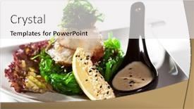  Presentation with seaweed - Cool new presentation theme with japanese-cuisine-chuka-seaweed-salad backdrop and a white colored foreground