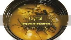  Presentation with soup - Presentation theme having japanese-cuisine-miso-soup-made background and a tawny brown colored foreground